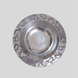 Wilton Armetale Crab 12" Serving Bowl Vintage Coastal Silver Aluminum Serveware